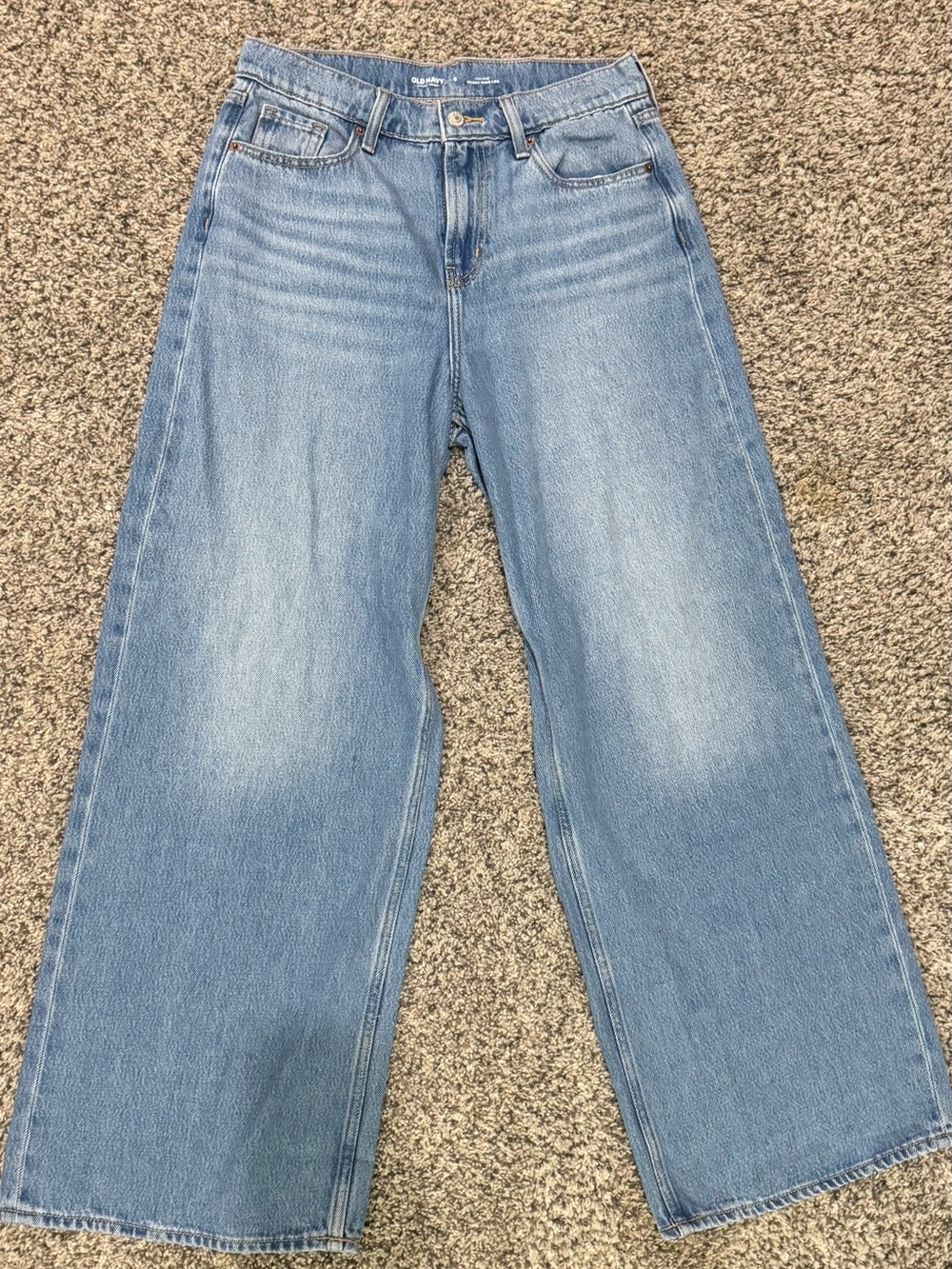 Old Navy High Rise Baggy Wide Leg Jeans medium Wash Size 6